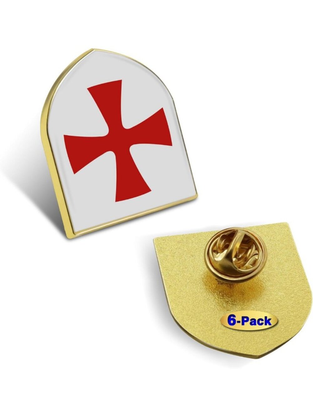 Knights Templar Crusader Red Cross Lapel Pins - Bulk Temple of Solomon Badges